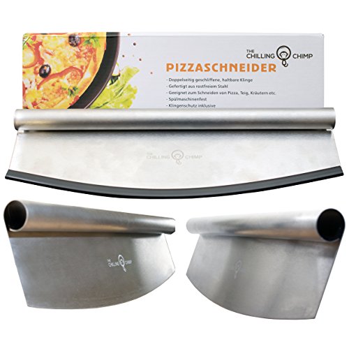 Premium Pizzaschneider – Wiegemesser / Pizzamesser – beidseitig geschliffene 35cm Klinge